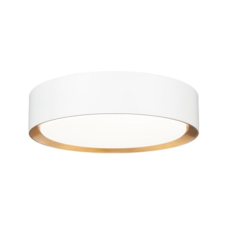 Z-Lite Kawan 12" Wide Flush Mount Drum Ceiling Fixture Matte White / Modern Gold