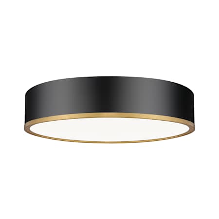 Z-Lite Bradley 20" Wide Flush Mount Drum Ceiling Fixture Matte Black / Modern Gold