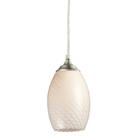 Z-Lite Jazz 1 Light Mini Pendant with White Shade Brushed Nickel