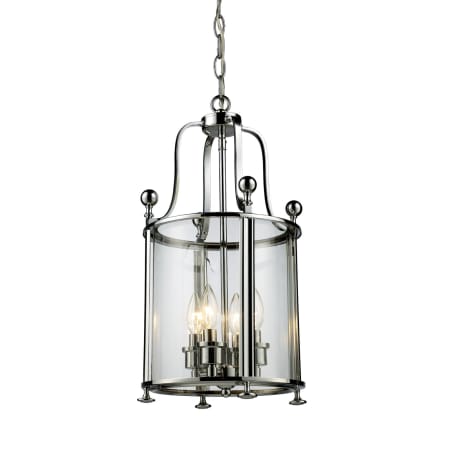 Z-Lite Wyndham 4 Light Full Sized Pendant with Clear Shade Chrome