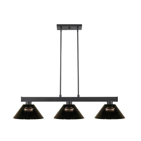 Z-Lite Cobalt 3 Light 50" Wide Linear Pendant with Smoke Shades Matte Black