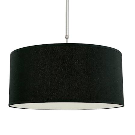 Z-Lite Albion 3 Light 20" Wide Linen Fabric Drum Shade Pendant Brushed Nickel / Black