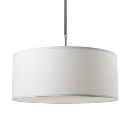 Z-Lite Albion 3 Light 20" Wide Linen Fabric Drum Shade Pendant Brushed Nickel / White