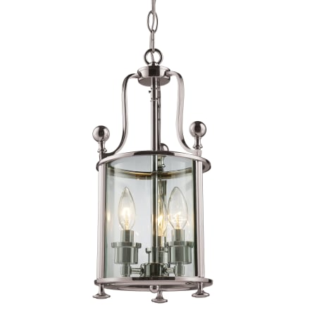 Z-Lite Wyndham 3 Light Mini Pendant with Clear Shade Brushed Nickel