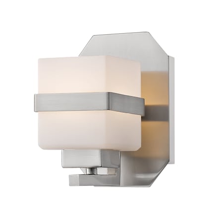 Z-Lite Ascend Single Light 5" Wide 8 Watt LED Wall Sconce with Matte Opal Glass Shade Brushed Nickel