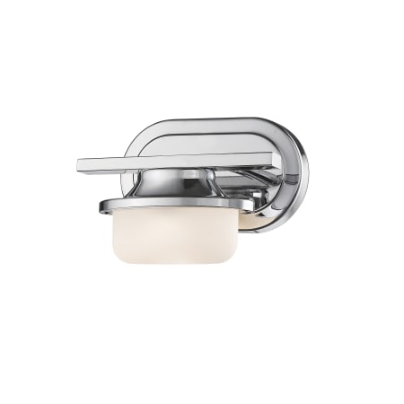 Z-Lite Optum Single Light 8" Wide 8 Watt LED Wall Sconce with Matte Opal Glass Shade Chrome