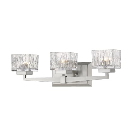 Z-Lite Rubicon 3 Light 22" Wide Vanity Light with Textured Glass Shades Brushed Nickel
