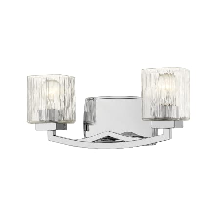Z-Lite Zaid 2 Light 16" Wide Vanity Light with Clear Chisel Glass Shades Chrome