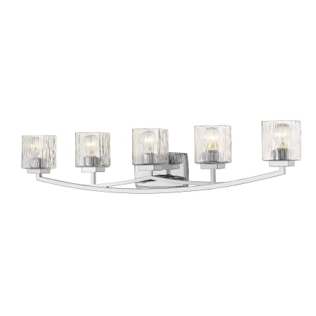 Z-Lite Zaid 5 Light 40" Wide Vanity Light with Clear Chisel Glass Shades Chrome