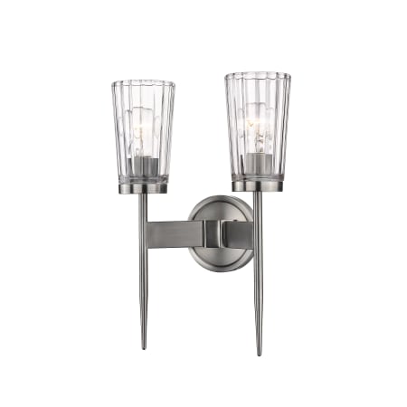 Z-Lite Flair 2 Light 16" Tall Wall Sconce Antique Nickel