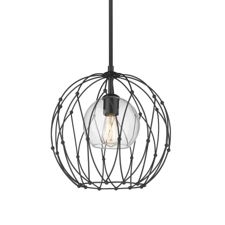 Z-Lite Elle 16" Wide Cage Pendant Matte Black