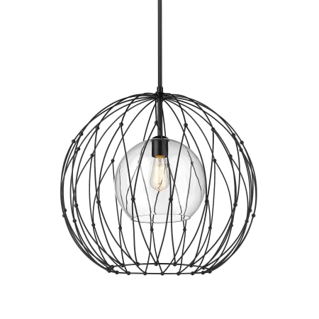 Z-Lite Elle 24" Wide Cage Pendant Matte Black