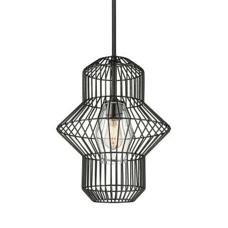 Z-Lite Orsay 15" Wide Cage Pendant Matte Black
