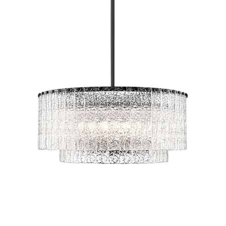 Z-Lite Glacier 10 Light 28" Wide Pendant Matte Black