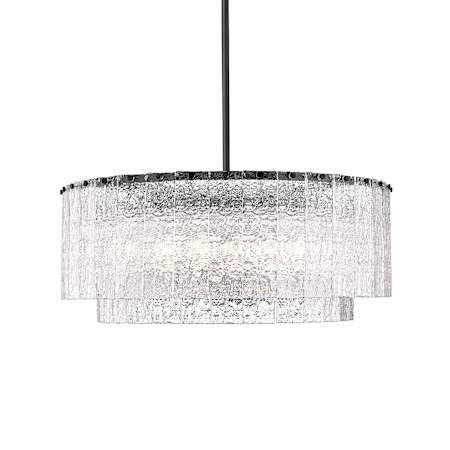 Z-Lite Glacier 12 Light 33" Wide Pendant Matte Black