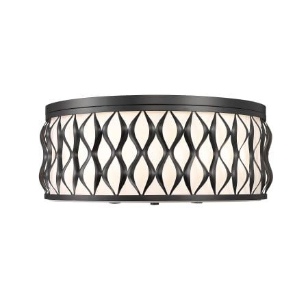 Z-Lite Harden 5 Light 21" Wide Flush Mount Drum Ceiling Fixture Matte Black