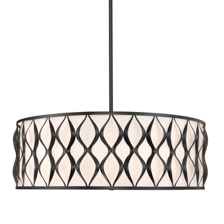 Z-Lite Harden 10 Light 32" Wide Pendant Matte Black