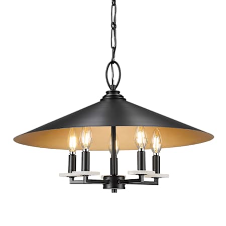 Z-Lite Rialto 5 Light 22" Wide Pendant Matte Black