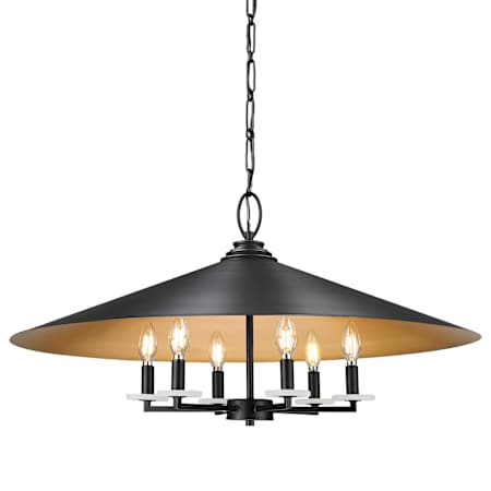 Z-Lite Rialto 6 Light 32" Wide Pendant Matte Black