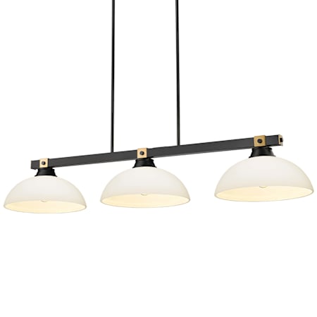 Z-Lite Bronte 3 Light 52" Wide Billiard Chandelier Matte Black / Rubbed Brass