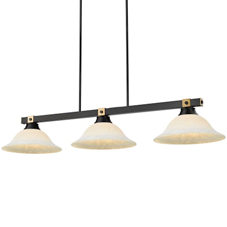 Z-Lite Bronte 3 Light 55" Wide Billiard Chandelier Matte Black / Rubbed Brass