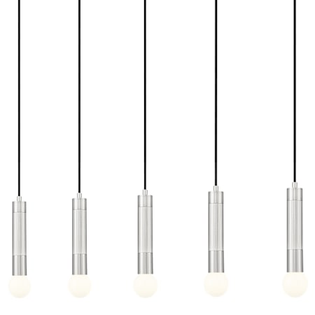 Z-Lite Stari 5 Light 42" Wide Linear Pendant Brushed Nickel
