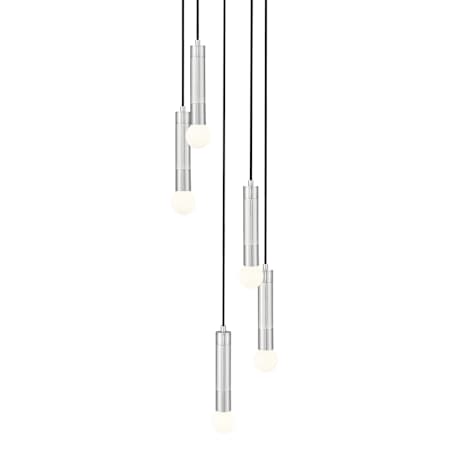 Z-Lite Stari 5 Light 12" Wide Multi Light Pendant Brushed Nickel