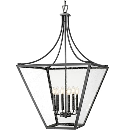 Z-Lite Montalcino 6 Light 26" Wide Taper Candle Pendant Iron Ore