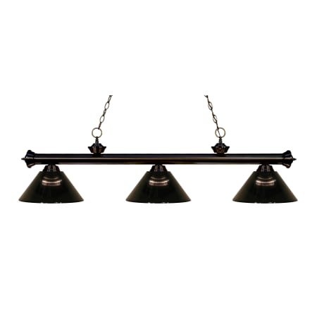 Z-Lite Riviera 3 Light 57" Wide Billiard Multi Light Pendant with Black Synthetic Shade Bronze