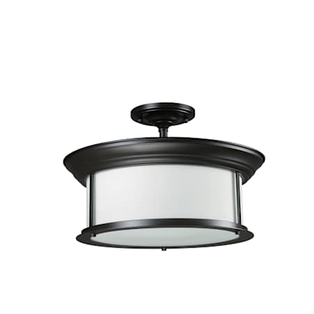 Z-Lite Sonna 3 Light Semi-Flush Ceiling Fixture with Matte Opal Shade Bronze