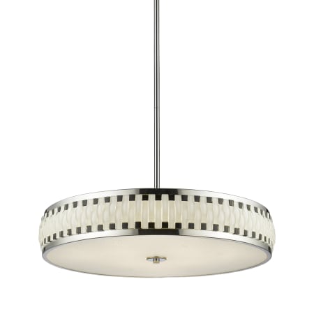 Z-Lite Sevier 1 Light LED Pendant with White Round Glass Shade Chrome