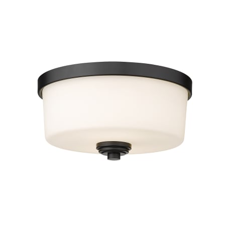 Z-Lite Arlington 2 Light 12" Wide Flush Mount Drum Ceiling Fixture Matte Black