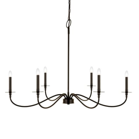 Z-Lite Arrington 6 Light 42" Wide Taper Candle Style Chandelier Matte Black
