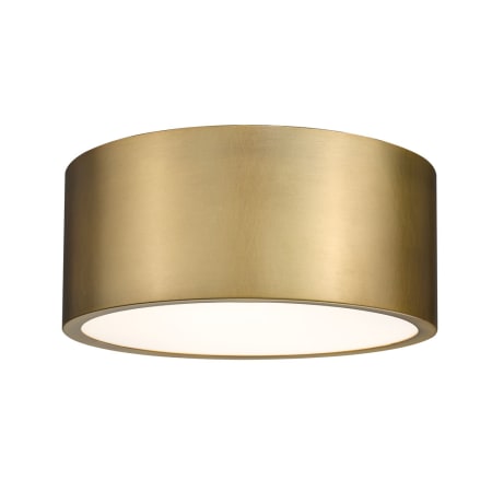 Z-Lite Harley 2 Light 12" Wide Flush Mount Drum Ceiling Fixture Rubbed Brass