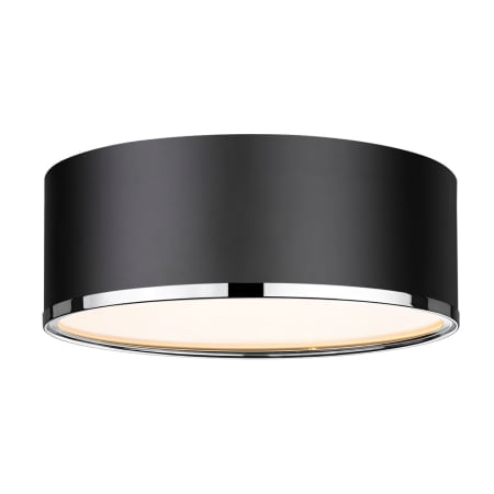 Z-Lite Arlo 3 Light 16" Wide Flush Mount Drum Ceiling Fixture Matte Black / Chrome