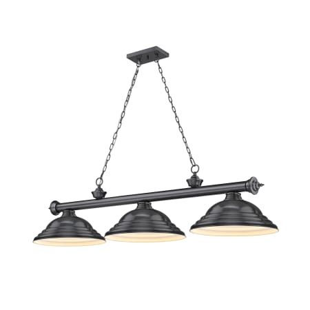 Z-Lite Cordon 3 Light 16" Wide Billiard Chandelier with Bronze Plated Shades Bronze Plated / Bronze Plated