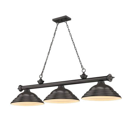 Z-Lite Cordon 3 Light 16" Wide Billiard Chandelier with Bronze Shades Bronze / Bronze
