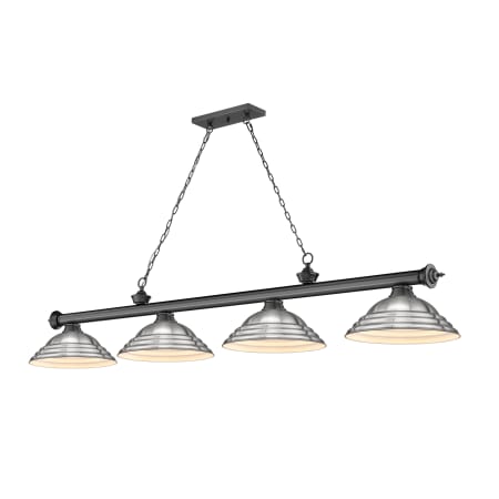 Z-Lite Cordon 4 Light 16" Wide Billiard Chandelier with Brushed Nickel Shades Bronze Plated / Brushed Nickel