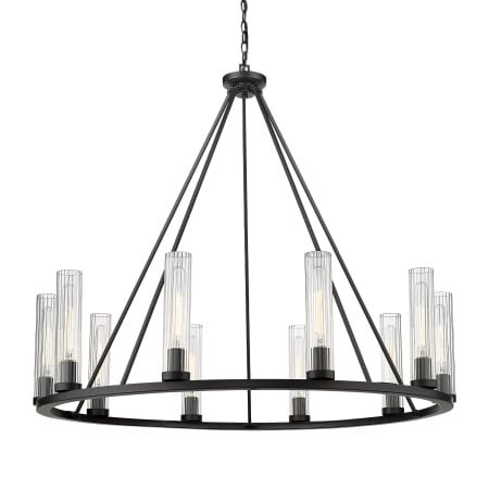 Z-Lite Beau 10 Light 46" Wide Pillar Candle Ring Chandelier Bronze