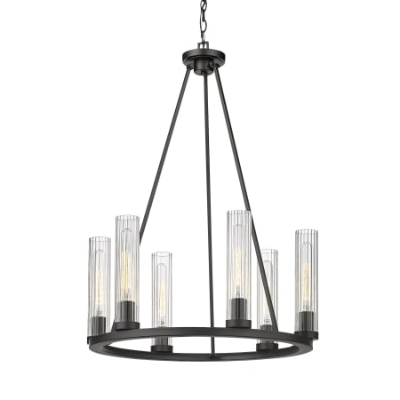 Z-Lite Beau 6 Light 26" Wide Pillar Candle Ring Chandelier Bronze