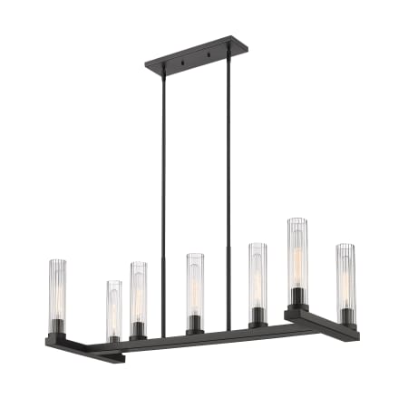 Z-Lite Beau 7 Light 16" Wide Pillar Candle Linear Chandelier Bronze