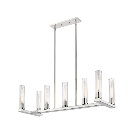 Z-Lite Beau 7 Light 16" Wide Pillar Candle Linear Chandelier Polished Nickel