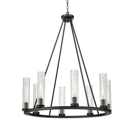 Z-Lite Beau 8 Light 33" Wide Pillar Candle Ring Chandelier Bronze