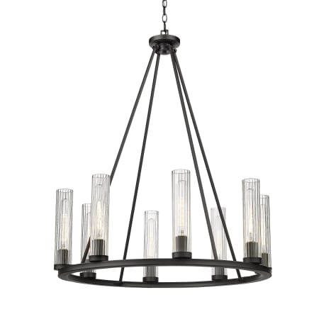 Z-Lite Beau 8 Light 33" Wide Pillar Candle Ring Chandelier Bronze