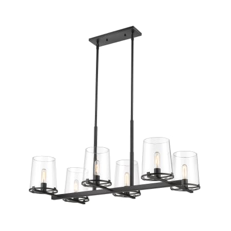 Z-Lite Callista 6 Light 44" Wide Linear Chandelier Matte Black
