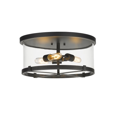 Z-Lite Callista 3 Light 8" Wide Flush Mount Drum Ceiling Fixture Matte Black