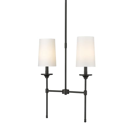 Z-Lite Emily 2 Light 6" Wide Chandelier Matte Black