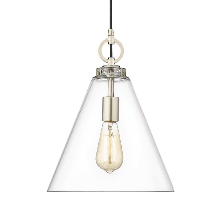 Z-Lite Harper Single Light 12" Wide Pendant Brushed Nickel