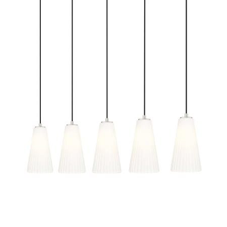 Z-Lite Farrell 5 Light 42" Wide Linear Chandelier Brushed Nickel