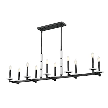 Z-Lite Kaden 10 Light 56" Wide Taper Candle Style Chandelier Matte Black